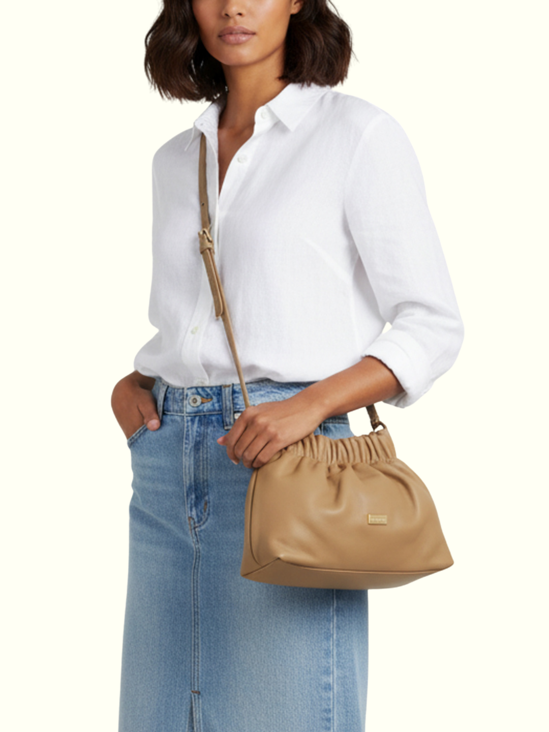 Veronica Blue Italian Leather Crossbody Bag